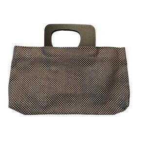 Chilewich Woven Clutch Tote with Handle | Brown & Black | Zippered